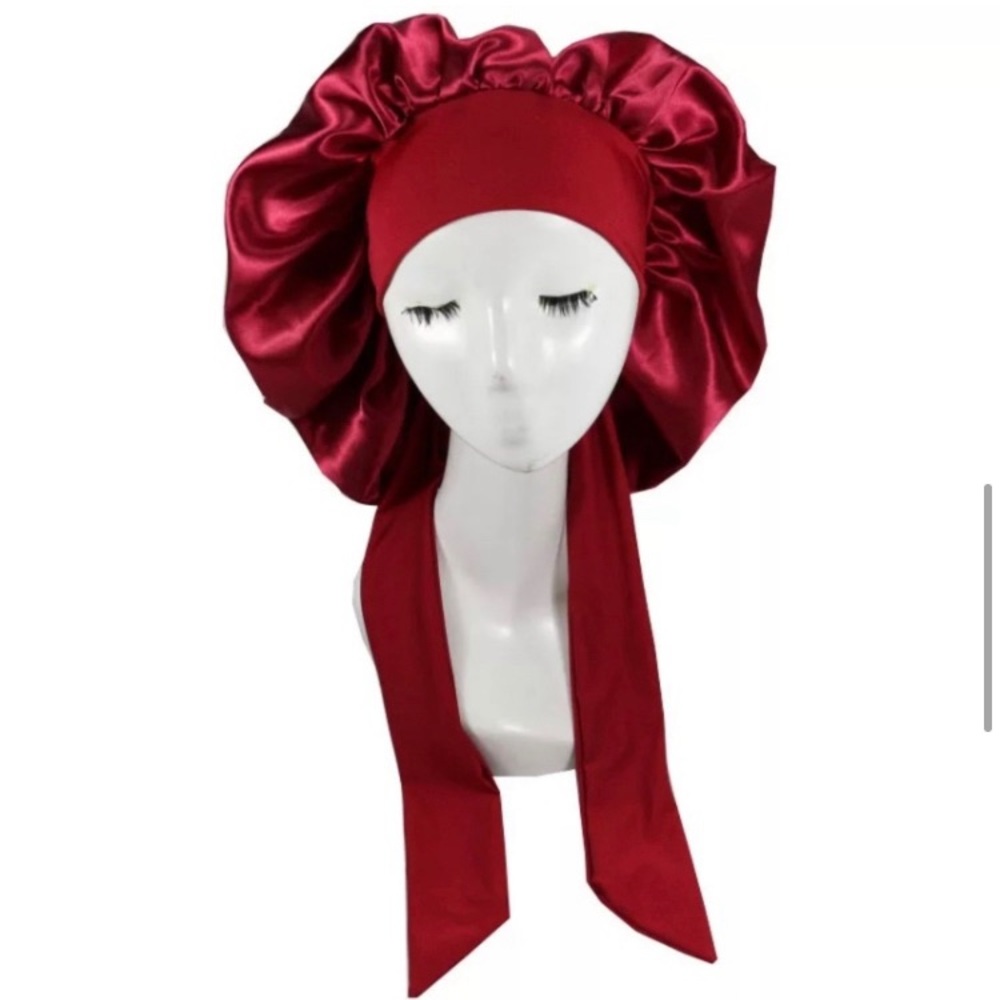 Maroon Extra Large Satin Hair Bonnet 💋